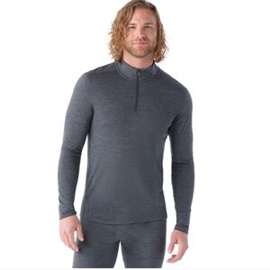 Benetton Men's Classic All-Season Merino Wool Baselayer Medium Fit 1/4 Zip New